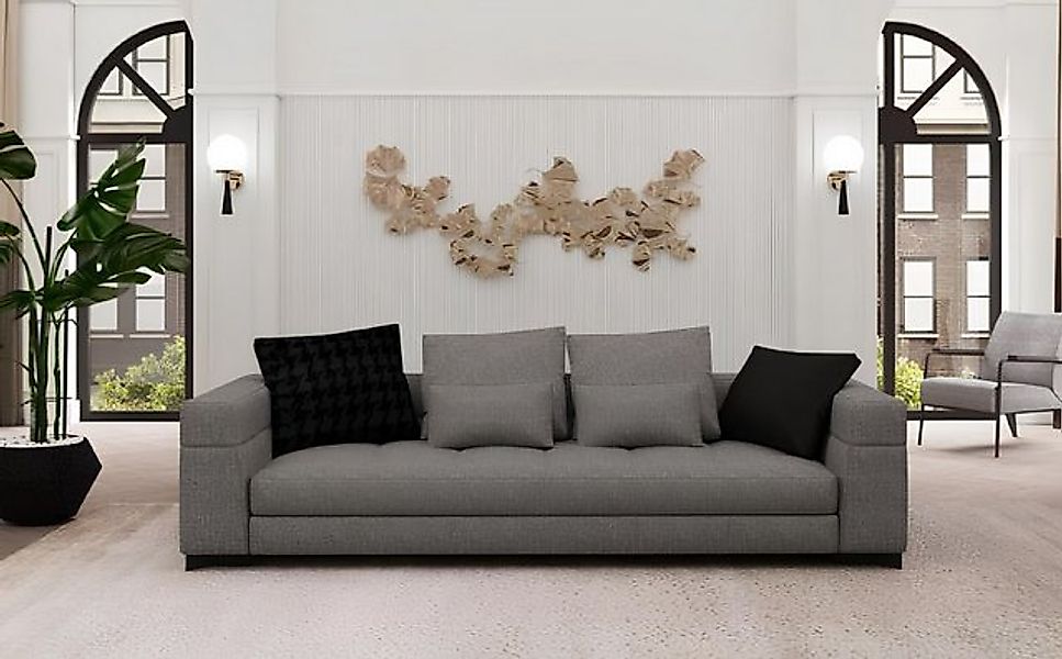 JVmoebel Sofa Graues Sofa Dreisitzer Wohnzimmer Sitzmöbel Holzgestell Sofak günstig online kaufen