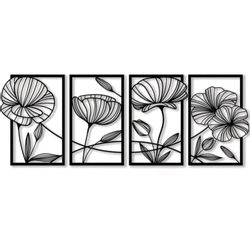 NUODWELL Wanddekoobjekt 4 Stück Metall Lotusblume günstig online kaufen