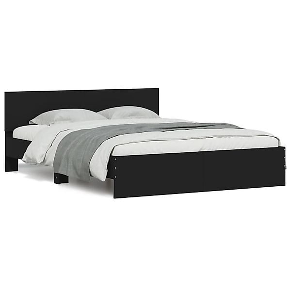 vidaXL Bettgestell mit Kopfteil Schwarz 150x200 cm1936591 günstig online kaufen