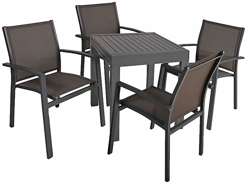 Garden Pleasure Garten-Essgruppe "ELENA" 5 Stk. tlg. mit ausziehbarem Tisch günstig online kaufen