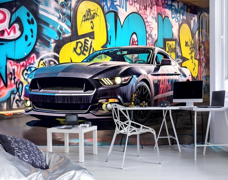 Wallarena Fototapete Kinderzimmer Jungen Auto Graffiti günstig online kaufen