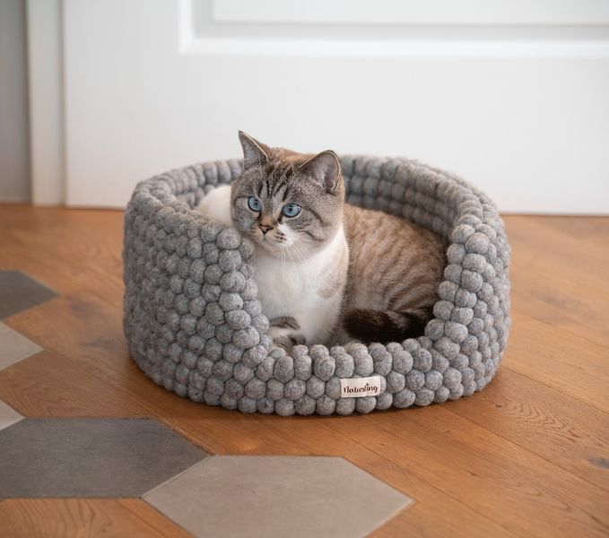 naturling Katzenliege Katzenbett aus bunten Filzkugeln, günstig online kaufen