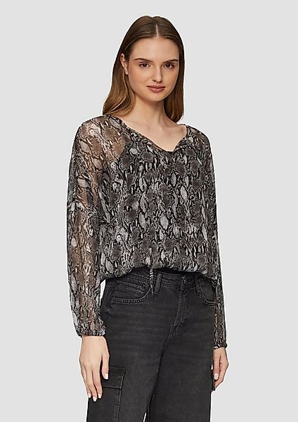 s.Oliver Langarmbluse Bluse Transparente Bluse mit All-over-Print günstig online kaufen