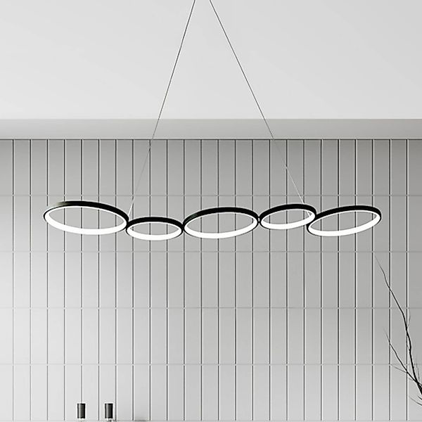 LED-Hängeleuchte Olympia, Metall, schwarz, 4.000 K günstig online kaufen
