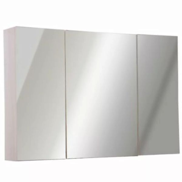 kleankin Spiegelschrank mit Ablageflächen und drei Spiegeltüren weiß günstig online kaufen