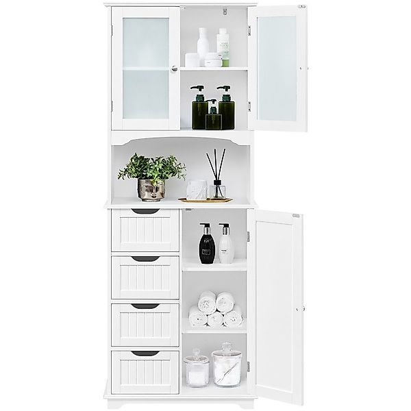 Yaheetech Hochschrank 63x30x165,5 cm Badezimmerschrank Küchenschrank günstig online kaufen