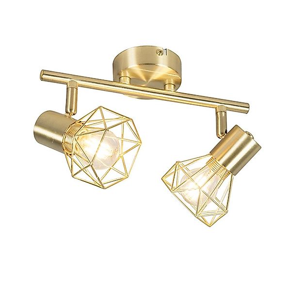 Qazqa LED Aufbaustrahler Mosh, ohne Leuchtmittel, E14, Messing, Modern, Sta günstig online kaufen