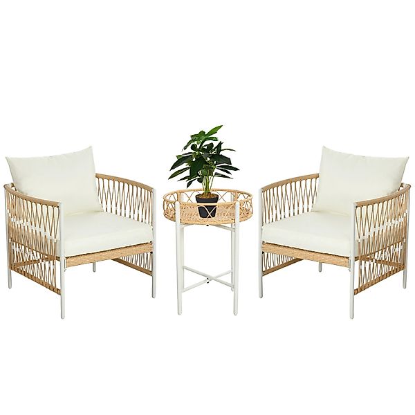 Outsunny Gartenmöbel Set PE Rattan Polyester Gelb 72L x 66B x 64H cm günstig online kaufen