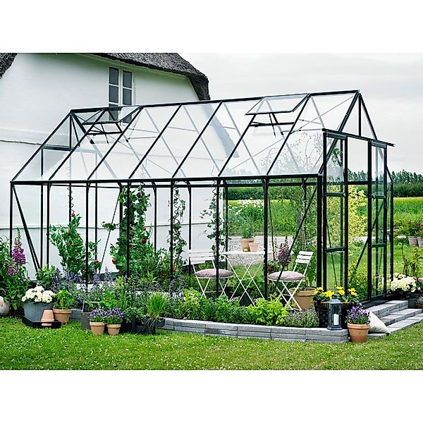 Halls Gewächshaus Magnum 148 Magnum Grün 11,5 m² inkl. Fundamentrahmen günstig online kaufen