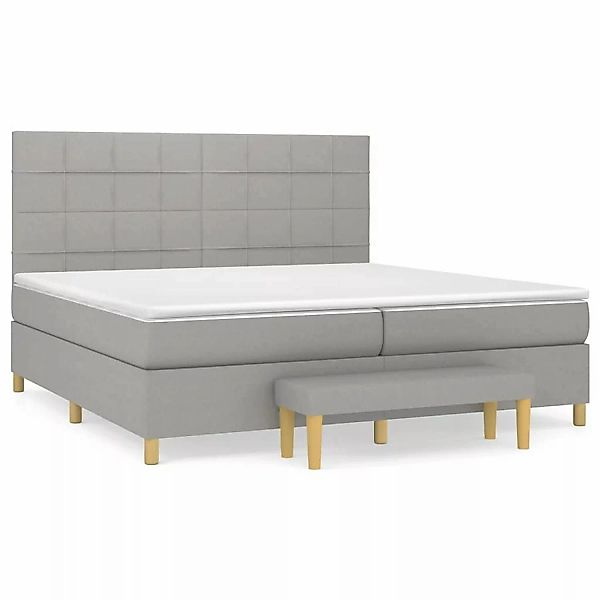 vidaXL Boxspringbett mit Matratze Hellgrau 200x200 cm Stoff1399215 günstig online kaufen