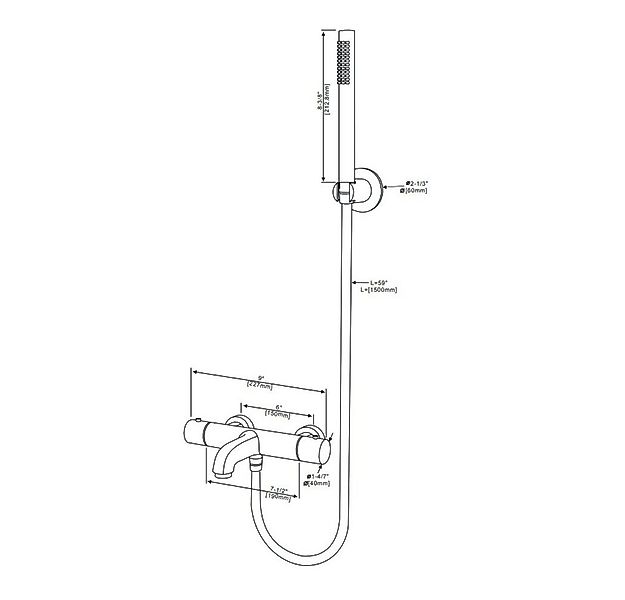 Aloni Duscharmatur CR6004-7BC (set, 1-St., Armatur mit Handbrause) Aloni Wa günstig online kaufen