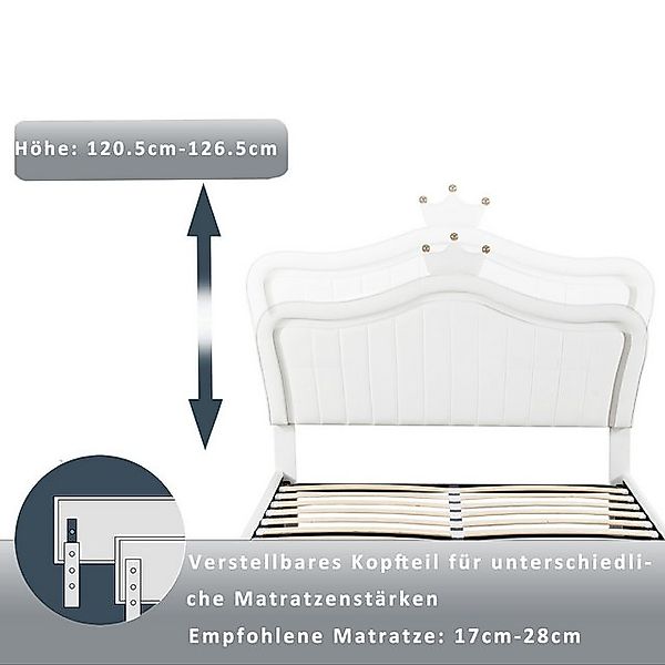 STILVORA Kinderbett 140x200 Polsterbet mit Matratze,Jugendbett mit LED-Leuc günstig online kaufen