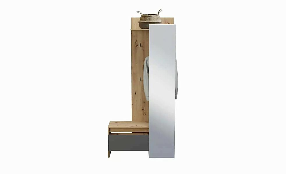 Kompaktgarderobe  Torino ¦ grau ¦ Maße (cm): B: 90 H: 189 T: 39.0 Garderobe günstig online kaufen