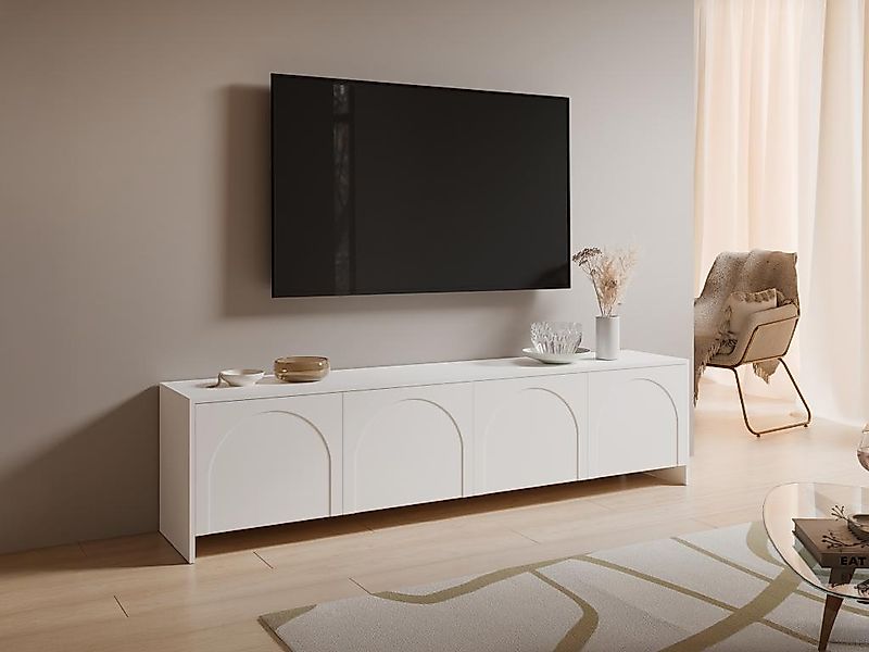 TV-Schrank mit 4 Türen - Weiß - NALYRA von Maison Céphy günstig online kaufen