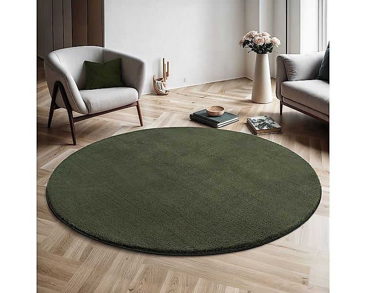 the carpet Teppich Relax round, rund, Höhe: 16 mm, waschbarer Wohnzimmer Te günstig online kaufen