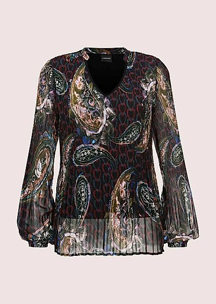 MADELEINE Langarmbluse "Bluse Elegante Chiffon-Tunika mit V-Ausschnitt" Pli günstig online kaufen