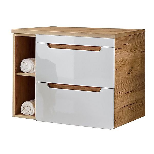 Lomadox Waschbeckenschrank LUTON-56 weiß mit Wotan günstig online kaufen