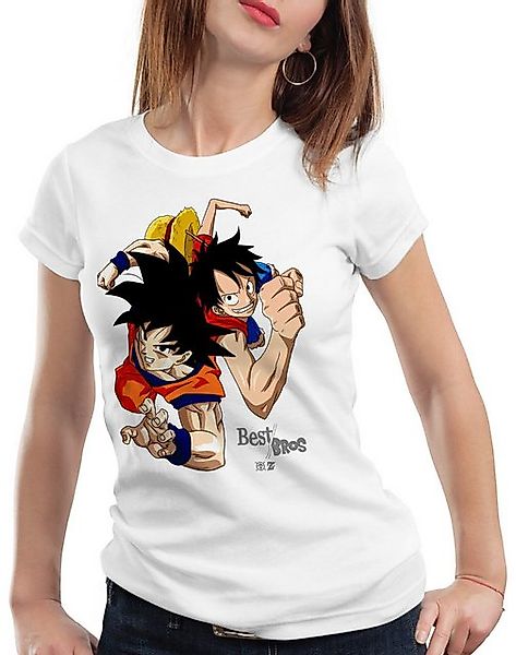 style3 T-Shirt Goku Ruffy - one piece japan anime luffy manga monkey ruffy günstig online kaufen