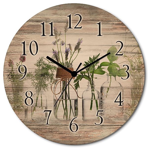 Artland Wanduhr "Öle mit Kräutern" wahlweise mit Quarz- oder Funkuhrwerk, l günstig online kaufen