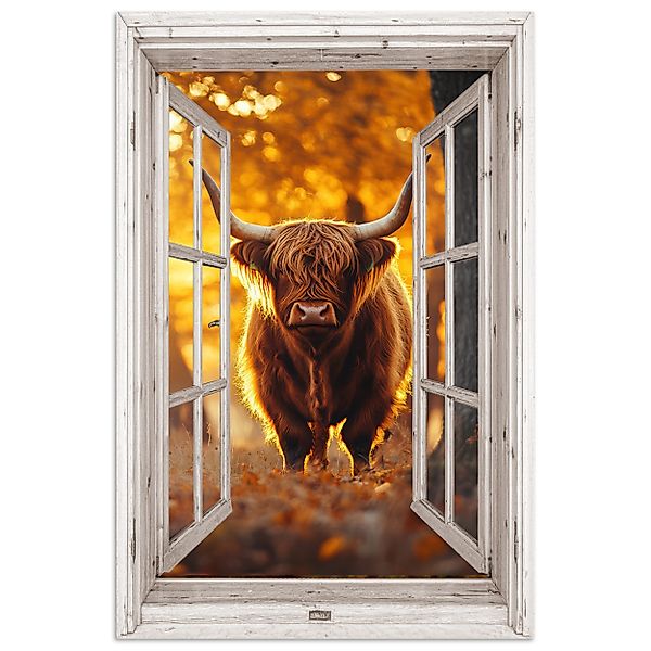MuchoWow Poster Schottische Highlander - Wald günstig online kaufen