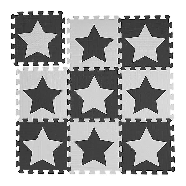 relaxdays Spielmatte Puzzlematte Sterne, Weiß-Grau günstig online kaufen