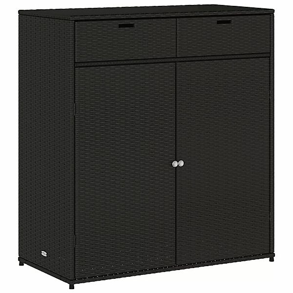 VidaXL Gartenschrank Schwarz 105x55x113 cm Poly Rattan günstig online kaufen