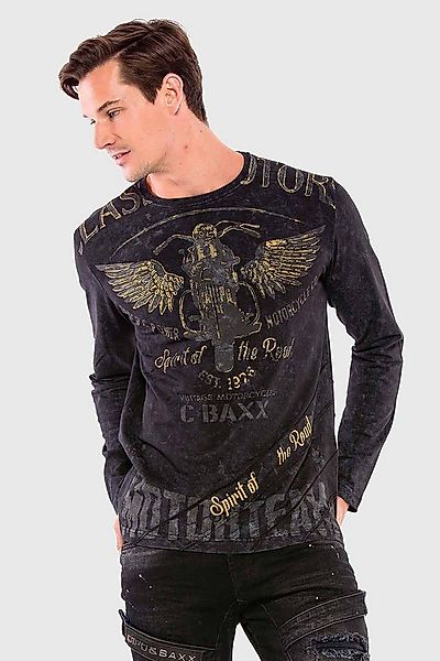 Cipo & Baxx T-Shirt Langarmshirt mit modischem Print günstig online kaufen