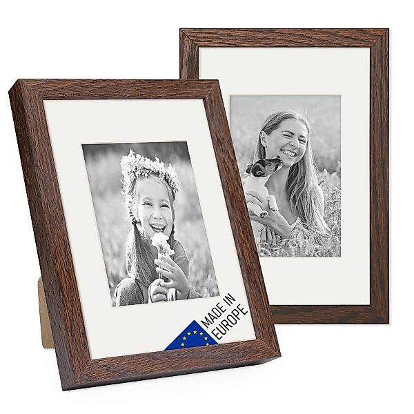 PHOTOLINI Bilderrahmen 2er Set Echtholz mit günstig online kaufen