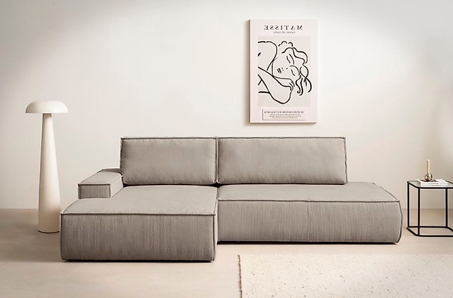 Home affaire Ecksofa »SHERWOOD, Schlafsofa in L-Form offen (275cm), Cord, L günstig online kaufen