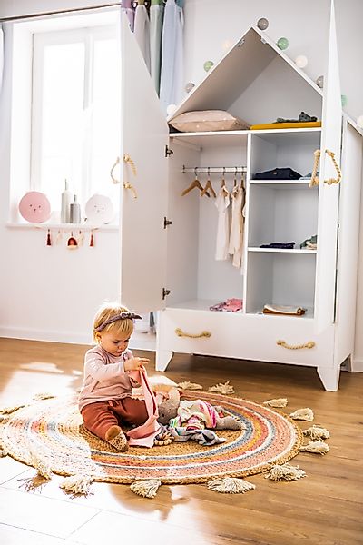 Puckdaddy GmbH Kinderkleiderschrank Carlotta 110x55x187cm, Schrank günstig online kaufen