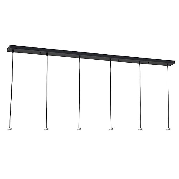 Orion Lightstyle Deckenbaldachin Lampe 6 Auslässe 150 cm x 10 cm Schwarz günstig online kaufen