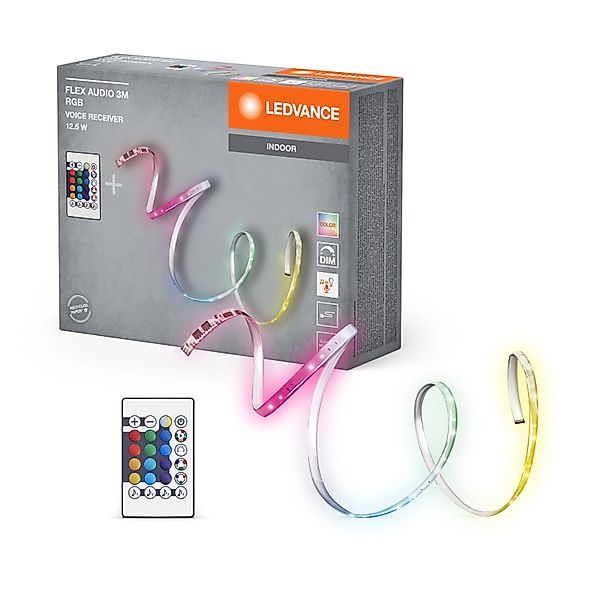Ledvance LED-Streifen Flex Audio mit Fernbedienung 12,5 W RGB 300 cm günstig online kaufen