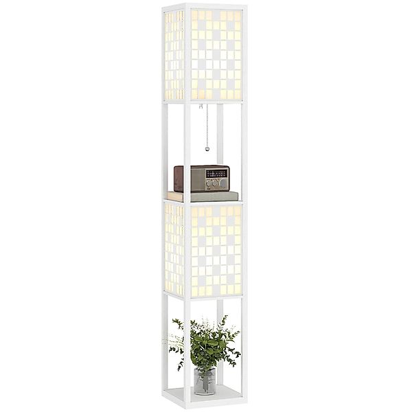 HOMCOM Stehlampe moderne Stehleuchte mit Regalen, günstig online kaufen