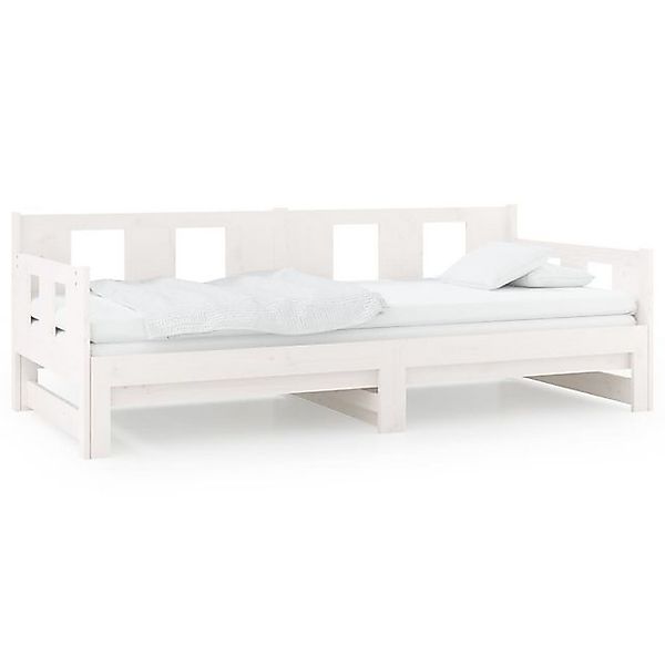 vidaXL Gästebett Tagesbett Gästebett Ausziehbar Weiß Massivholz Kiefer 2x90 günstig online kaufen
