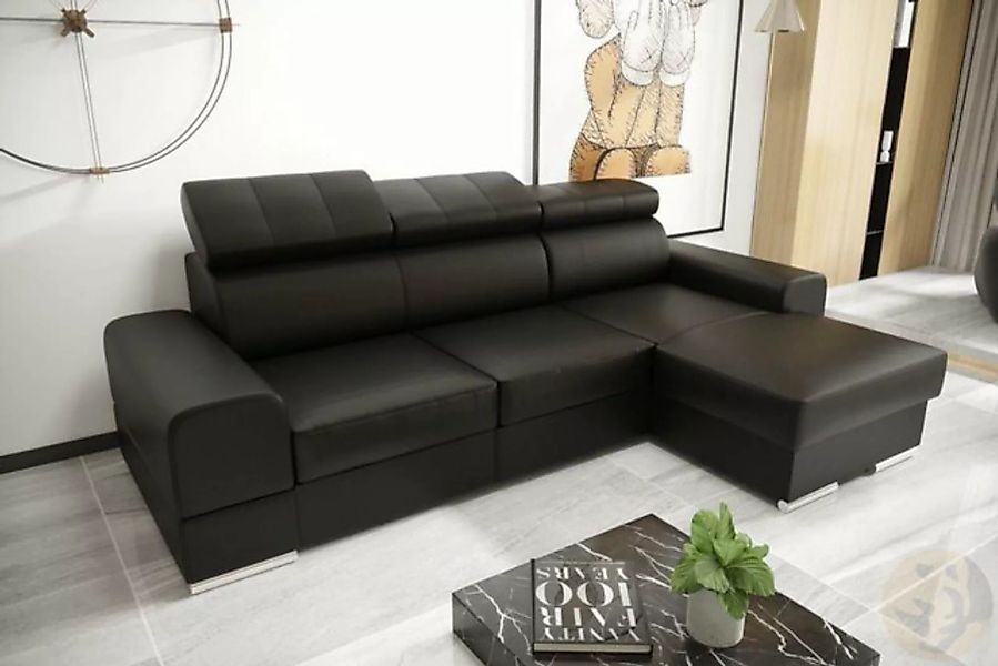 Friderik-EU Ecksofa ROYAL MINI Moderne Couch aus Echtleder 260x160, mit Sch günstig online kaufen