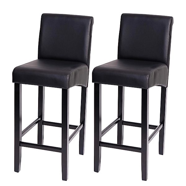 PROREGAL 2er-Set Barhocker Gepolstert Mit Lehne Sitzhöhe 75cm Holz Schwarz günstig online kaufen