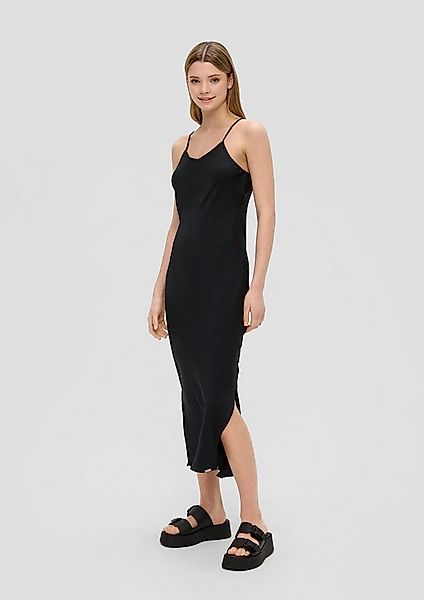 QS Midikleid Kleid Fließendes Satinkleid mit Spaghetti-Trägern günstig online kaufen