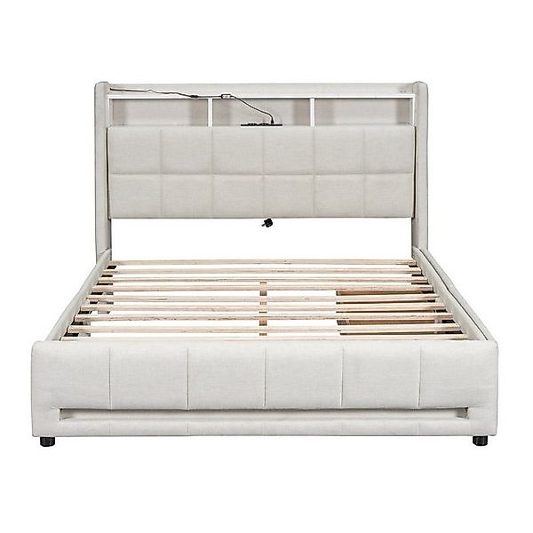 Furnishings Home Polsterbett Stauraumbett Doppelbett LED (Jugendbett, Vier günstig online kaufen