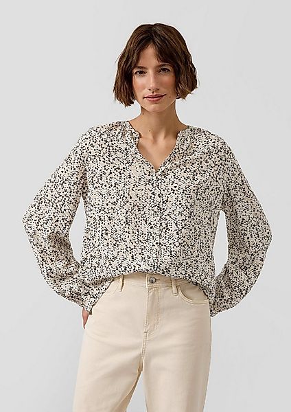 s.Oliver Langarmbluse Bluse Fließende Viskose-Bluse mit All-over-Print günstig online kaufen
