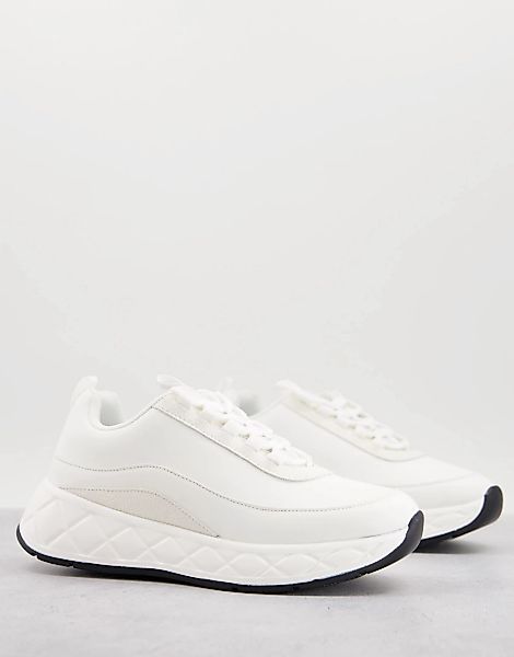 ASOS DESIGN – Dissolve – Sneaker in Weiß mit gesteppter Sohle günstig online kaufen