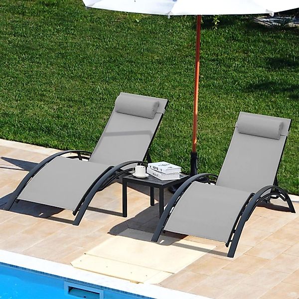 TLGREEN Gartenliege 2er Aluminium Sonnenlieg mit günstig online kaufen