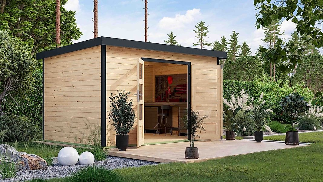 Karibu Gartenhaus "Pluto 7 A" aus hochwertigen Materialien günstig online kaufen