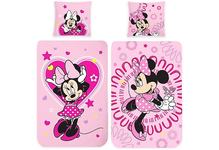 BERONAGE Kinderbettwäsche Minnie Mouse Sweet Pink Bettwäsche Biber / Flanel günstig online kaufen