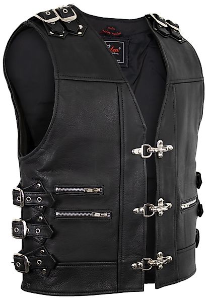 MDM Lederweste Herren Lederweste Biker Weste günstig online kaufen