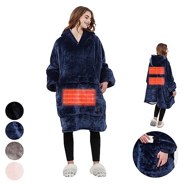 BTTO Fleeceponcho Tragbare Decke Flanell-Fleece Ärmeldecke günstig online kaufen