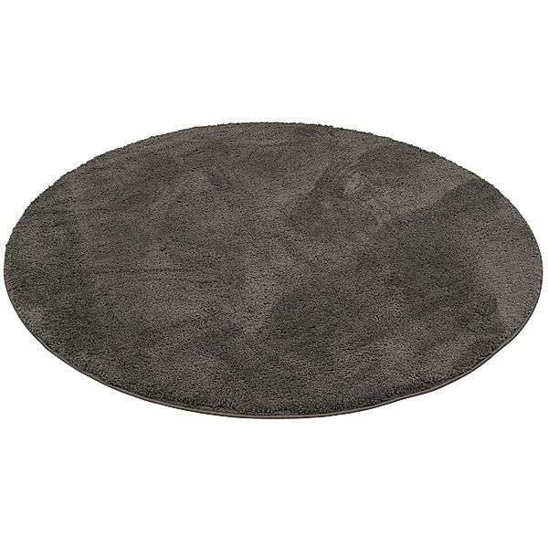 Pergamon Luxus Super Soft Hochflor Teppich Silky Rund Anthrazit 200x200cm günstig online kaufen