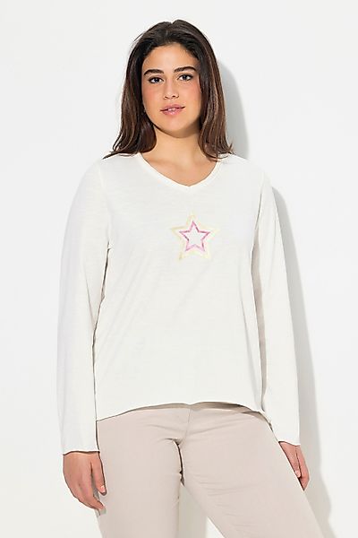 Ulla Popken T-Shirt Shirt Stern Rollkanten günstig online kaufen