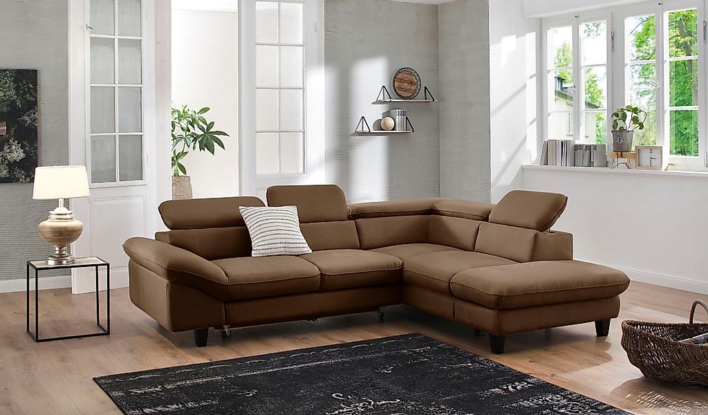 Home affaire Ecksofa "Pilot L-Form", mit Kopfteilverstellung, wahlweise mit günstig online kaufen