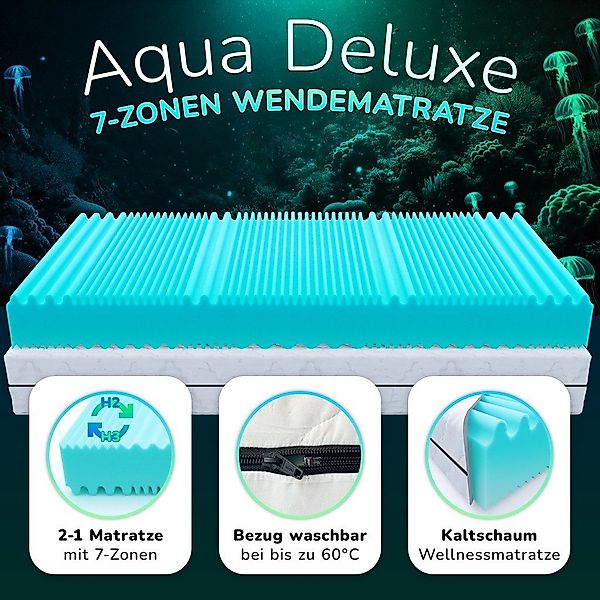 Kaltschaummatratze Aqua Deluxe Wendematratze, MSS e.K., 16 cm hoch, abnehmb günstig online kaufen