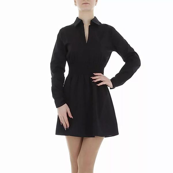 Ital-Design Minikleid Damen Party & Clubwear Blusenkleid in Schwarz günstig online kaufen